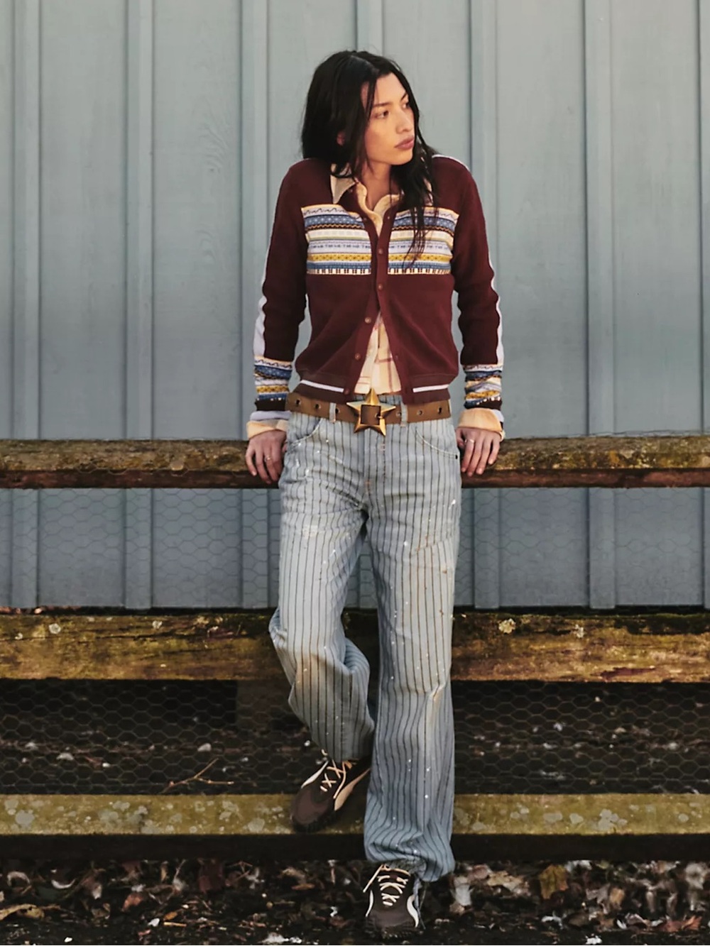 We The Free Don't Wait Up Pinstripe Boyfriend Jeans